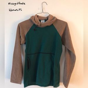 Melanzana Women’s XS Green/Tan Micro Grid Hoodie